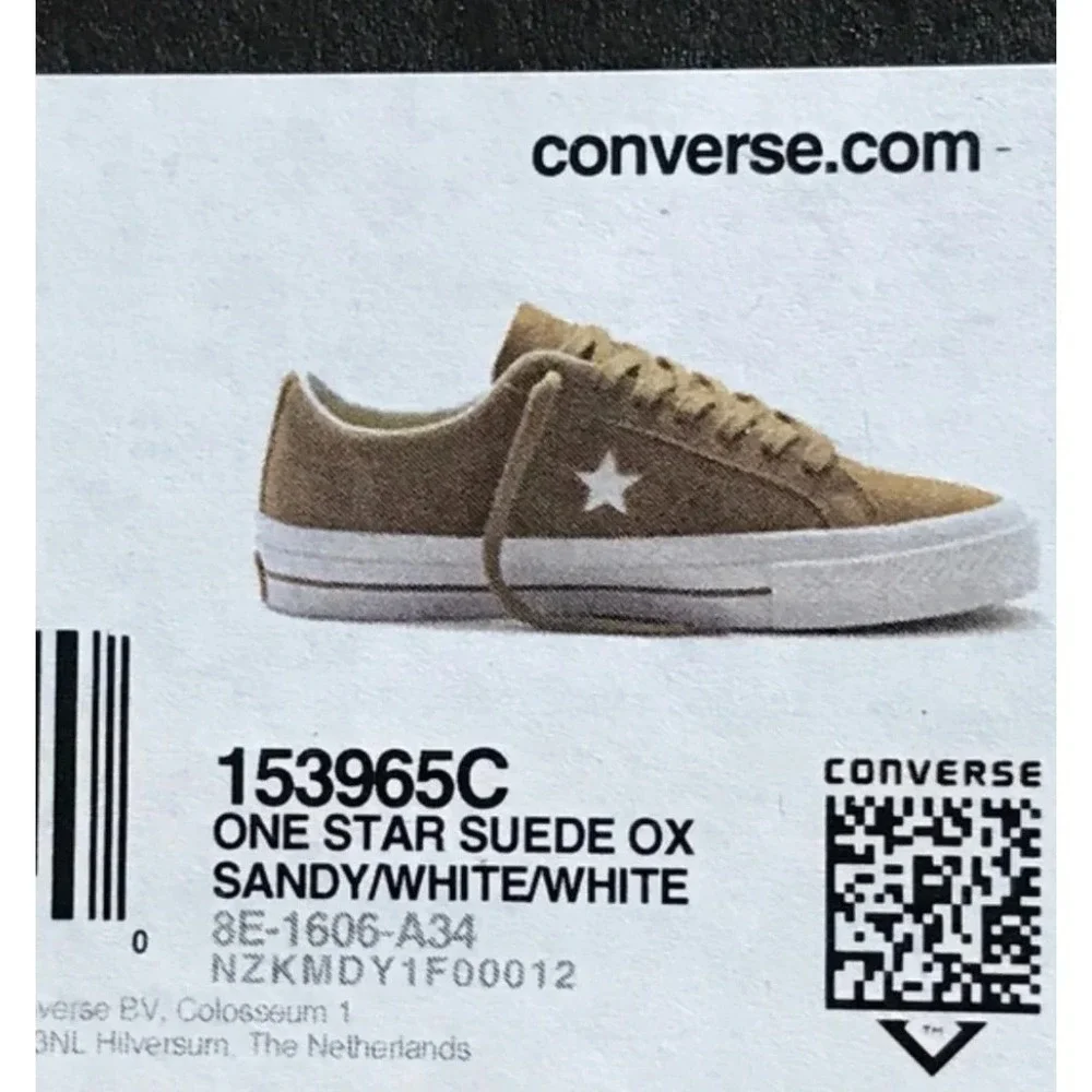 Converse One Star Suede Ox Sandy White Tan Sneakers 153965C Size Men 7.5